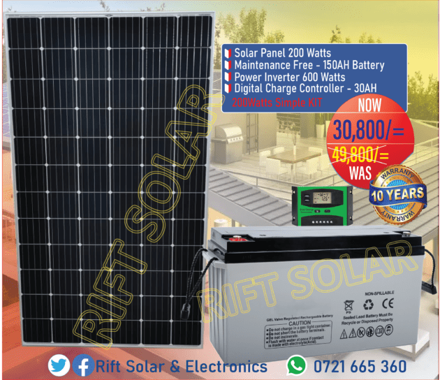 200 Watts home Solar Kit System - Rift Solar and Electronics